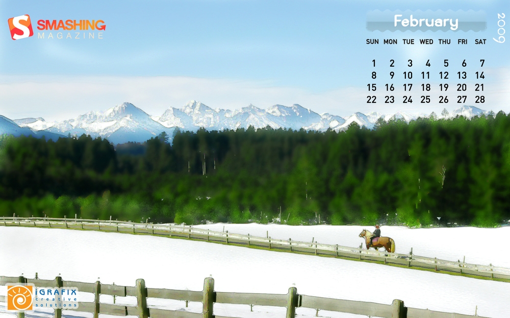 February 09 Calendar Wallpaper